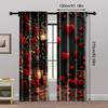 2pc,  Window Drapes Heart Lights As Valentine's Day Blackout  Polyester Birthday Party for Indoor Celebrations, Room,