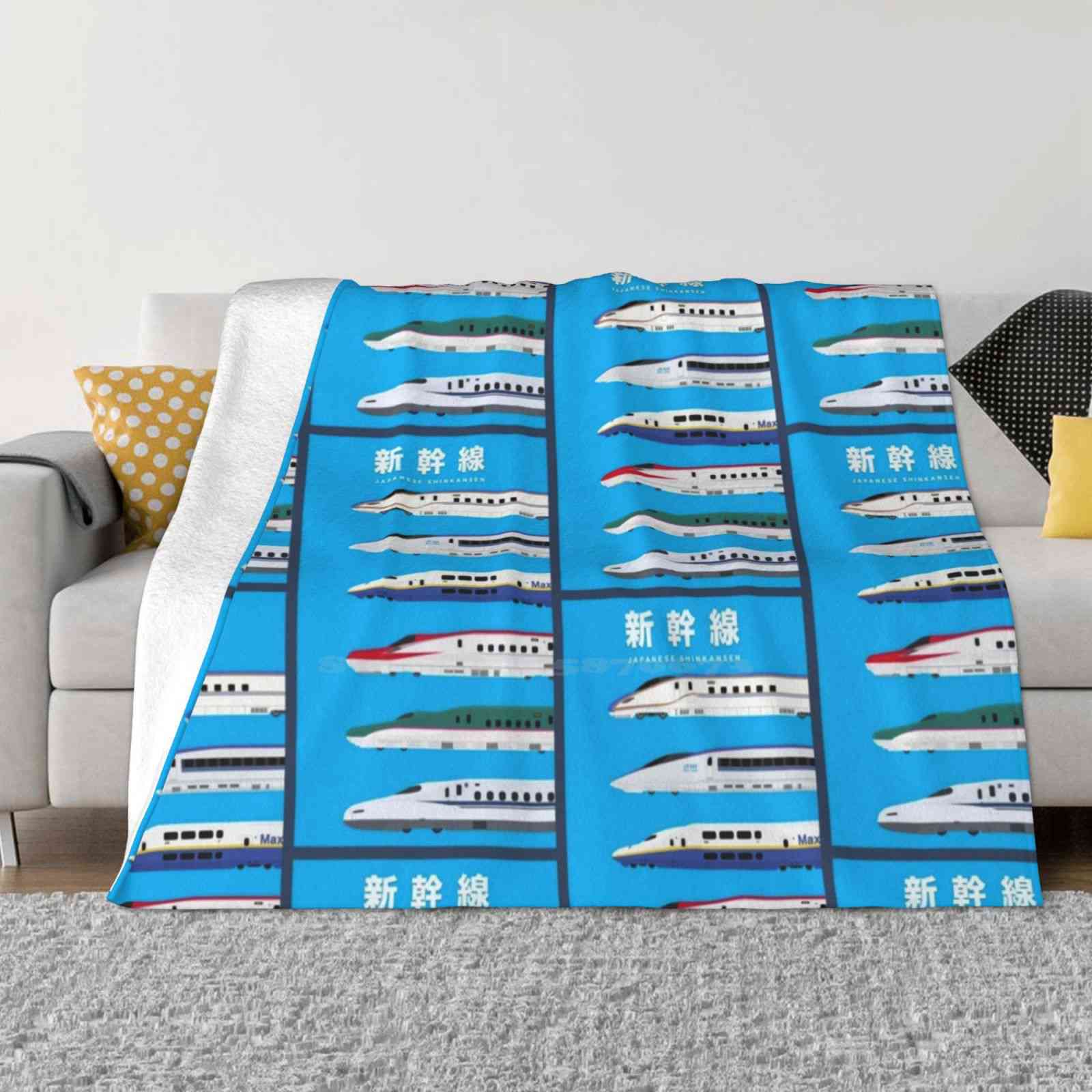 

Japanese Shinkansen Bullet Trains-Side View Creative Design Light Thin Soft Flannel Blanket E4 Shinkansen E5 Shinkansen E6 30x40in