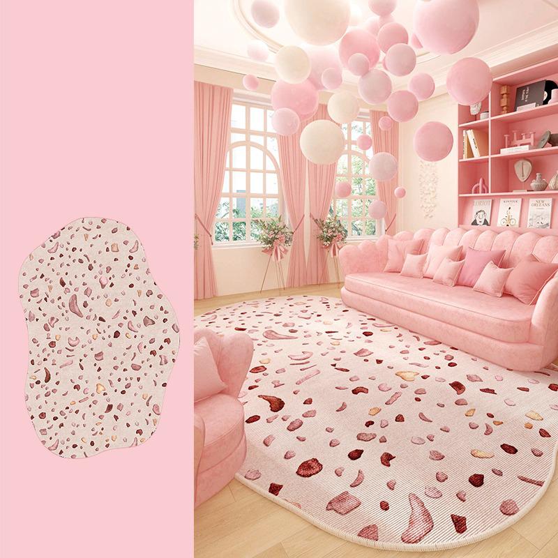 Living Room Carpet Large Size Pink Irregular Rug Bedside Floor Mat Zebra Animal Pattern Home Decoration Rugs Alfombra De Salón