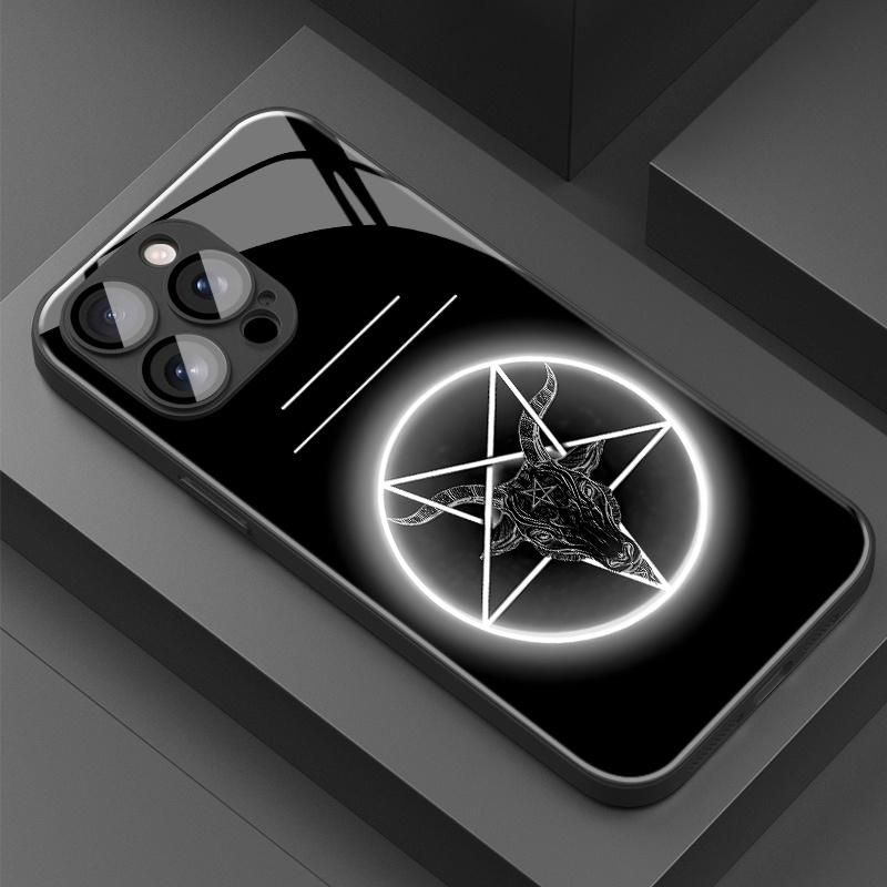 Mysterious Aperture Pattern Glass Phone Case Suitable for iPhone 17 16 15 14 13 12 11 Pro Max Plus Anti Drop and Shockproof
