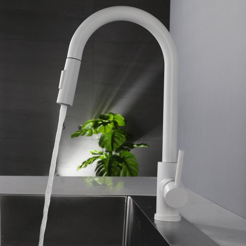 White Oat Kitchen Pull-Out Rotating Faucet with Vegetable Washing Basin (VAT Invoice Included)