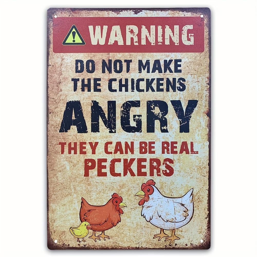 Crazy Chicken Coop Cedule Retro kovová uvítací plaketa Legrační statek Ideální pro kurník nebo kuchyni Ideální dárek na zeď