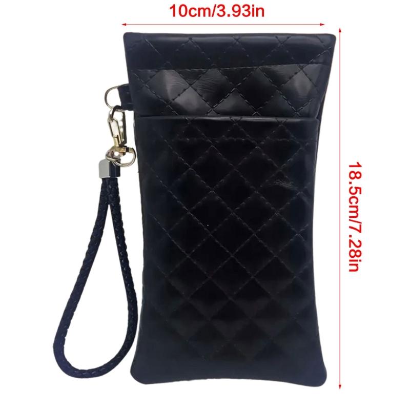 Double Compartment Eyeglass Organizers With Squeeze Top Closure And Strap For Women Multiple Color Option