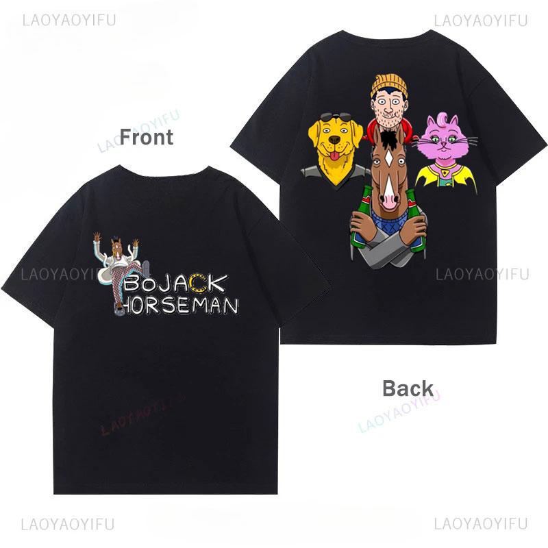 Bojack Horseunisex With Friends Tshirt Unisexs And Unisexs Vintage Classics Cotton Kids Funny Oversided Y2k Clothing Camisa Tee Top