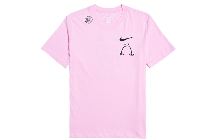 Nike T Shirts Men s Pink Crew Neck Moderate Straight Fit CK9460-663 S