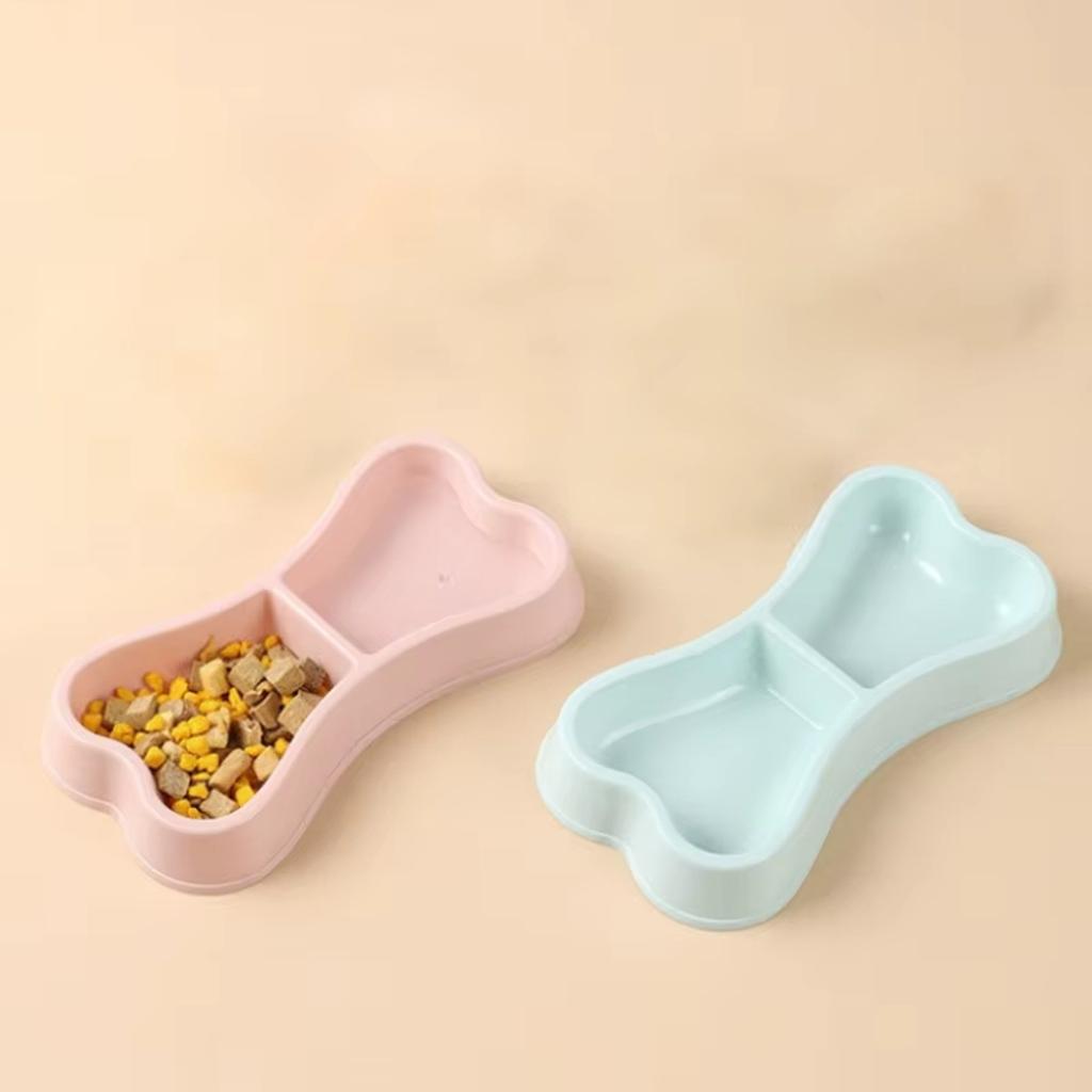 Macaron -Shaped Double Pet Bowl for Cats Dogs, Food and Water Feeder Dish, Non- Feeding Utensil