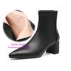 Krazing Pot Microfiber Pointed Toe Thick Heels Chelsea Boots Size 43 Zip Beauty Lady Women Stretch Ankle Boots