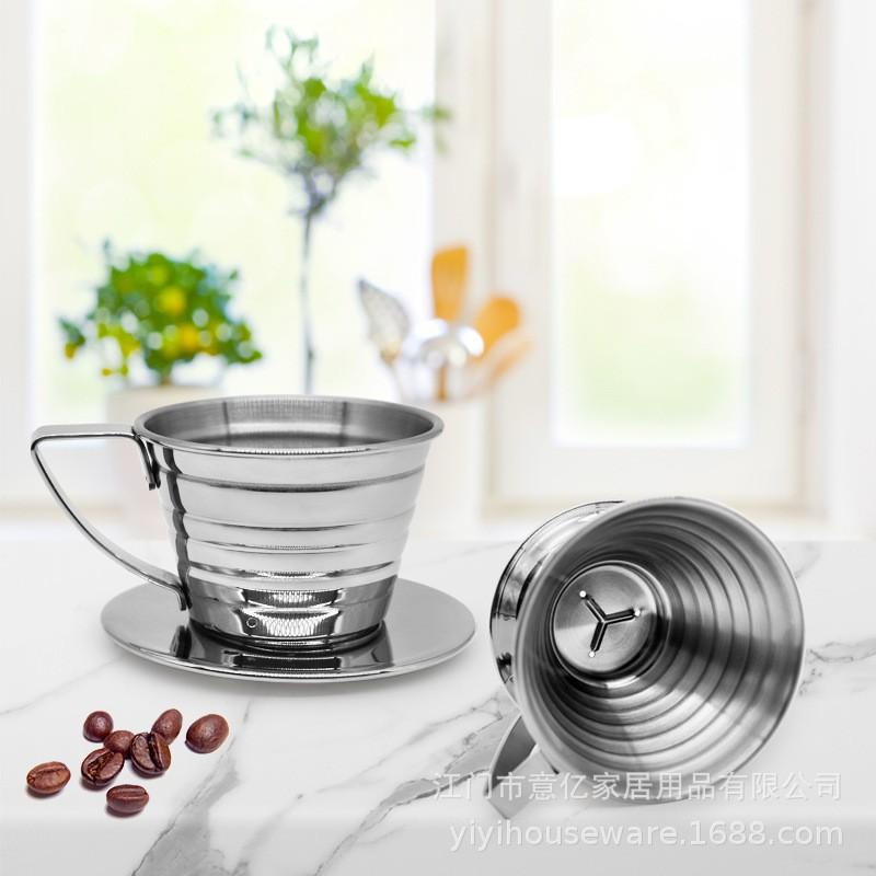 Stainless Steel Pour Over Coffee Filter Cup Dripper Home Office Manual Brewing 125ml 250ml