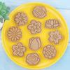 8 PCS Flower Shaped Biscuit Mold PP Material Frosting Cookie Molds Push-type Household Baking Cookie Cutter for Children