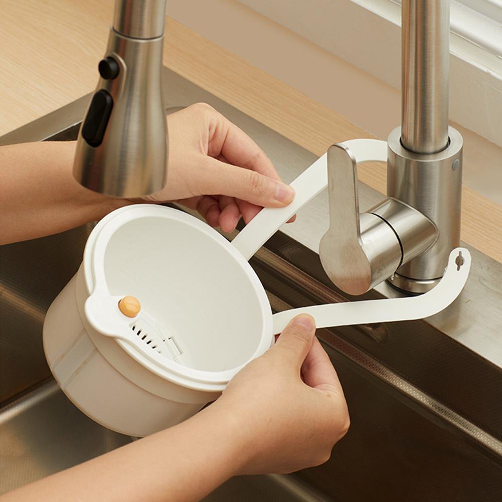 Keuken Hangende Spoelbak Afdruipmand Automatische Leeging Keuken Spoelbak Afvalverzamelaar Verwijderbare Bodem voor Eenvoudige Installatie