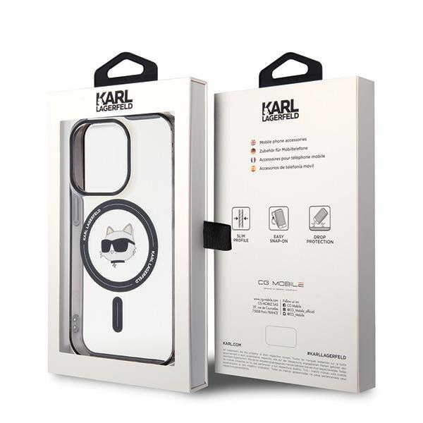Karl Lagerfeld KLHMP15LHCHNOTK iPhone 15Pro 6.1" Transparent Hardcase IML Choupette`s Head MagSafe