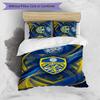 Set Lenzuola Stampa Leeds United Football 3 Pezzi, Comodo Set Copripiumino per Camera da Letto Amico della Pelle