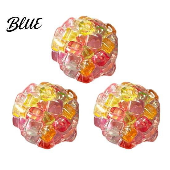Tactile Stimulation Ball 2/3/5Pcs Bead Filled Stress Anxiety Relief Beaded Squeeze Colorful Toy Portable Travel Soft TPR Textured Sensory Fidget