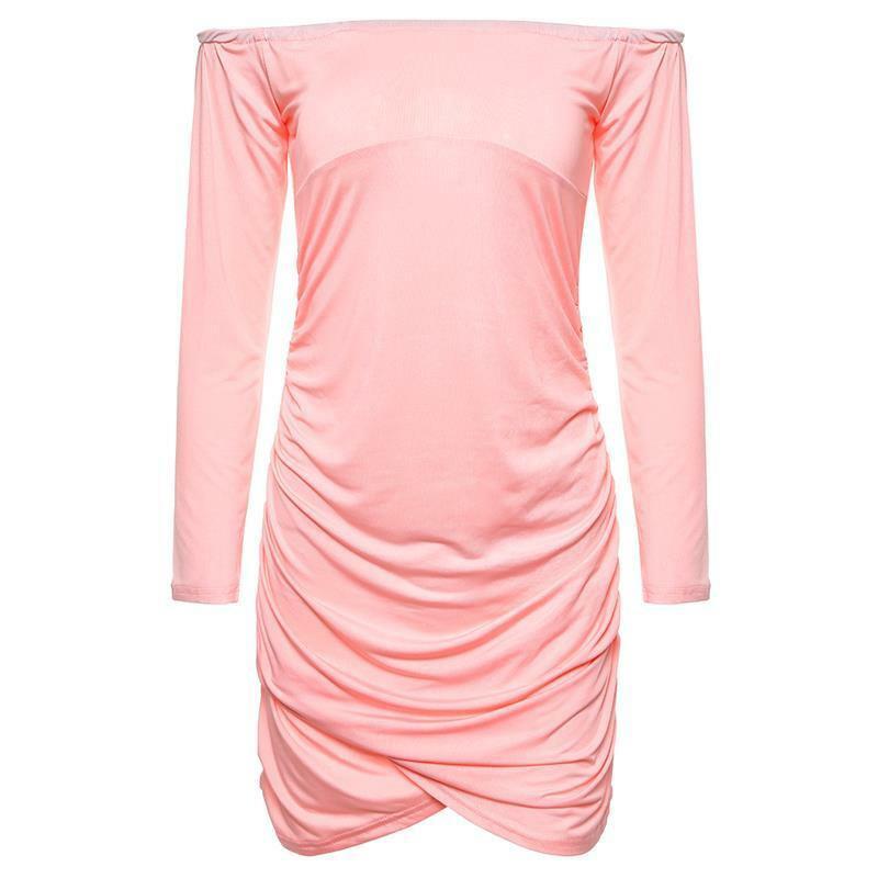 Elegant Women Long Sleeve Off Shoulder Evening Cocktail Party Club Bodycon Mini Dress Us