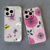 INS Painting Flower Clear Phone Cases For iPhone XS X XR 11 Case iPhone 13 Mini 12 14 Pro Max 14 7 8 Plus SE2 Transparent Cover