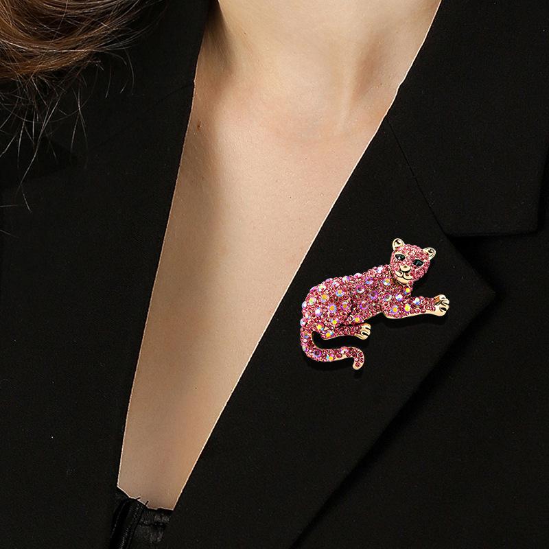 Spilla Vintage Animale Leopardo Strass Spilla Giaguaro Accessori Abbigliamento Gioielli Regali