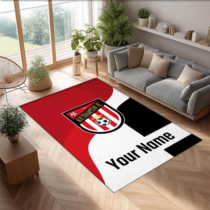 Southampton FC Printed Crystal Velvet Rug Non‑Slip Crystal Velvet Carpet For Sofa Bedroom Indoor Home Decoration