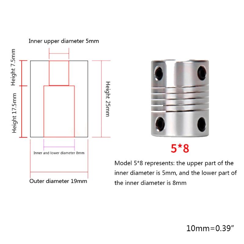 High-quality Durable Flexible Coupling- D19l25 3x3 MM/3x4 MM Coupling