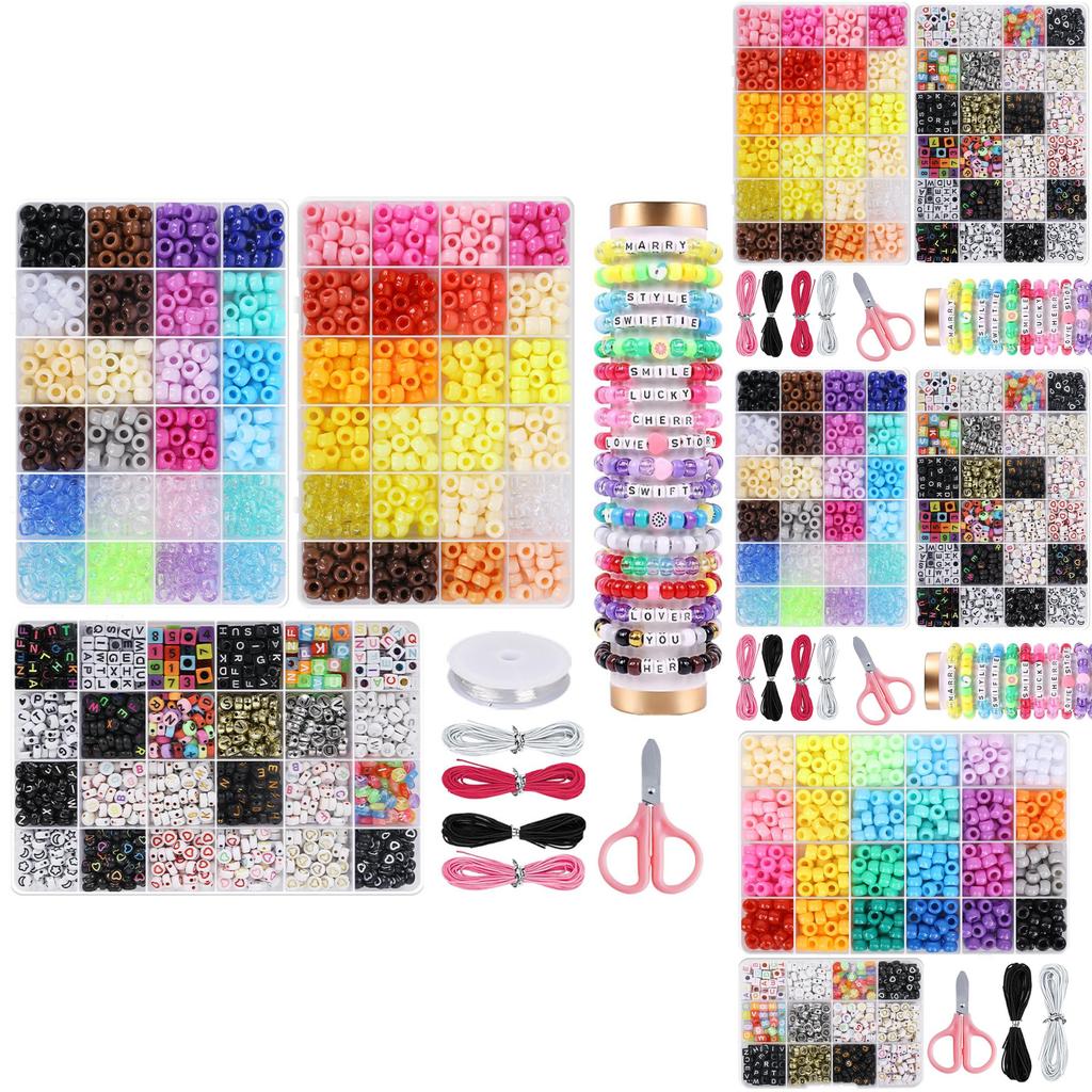Craft Kit With 24color Acrylic Beads And Letters For Diy Phone Chain And Keychain Projects