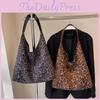 Leopard Print Tote Bag For Women With Magnetic Closure And Large Capacity For Daily Use