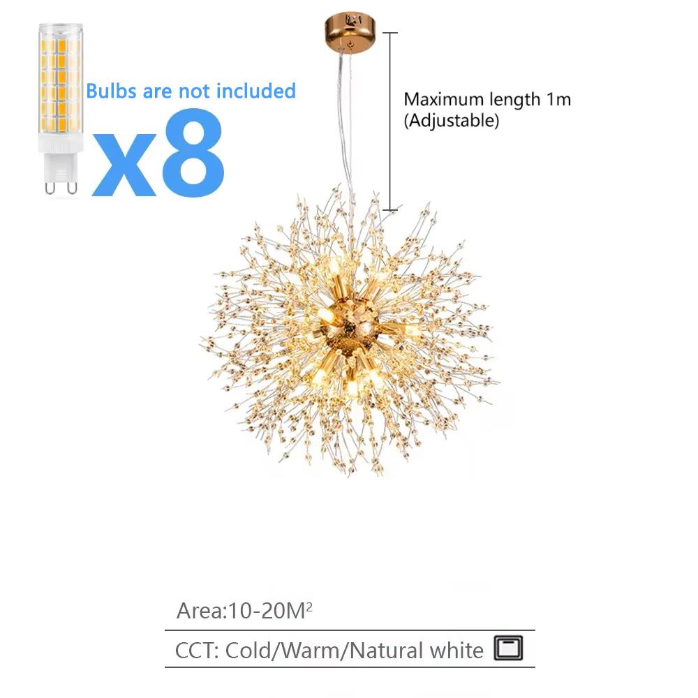 Modern Dandelion LED Chandelier Lighting Pendant Lamp For Living Room Dining Room Bedroom Home Decoration Art Crystal Lamps