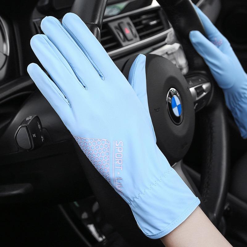 Sunscreen Gloves Women's Summer Outdoor Cycling Sports Driving Shading Cool Breathable Thin Full Finger Touch Screen Gloves