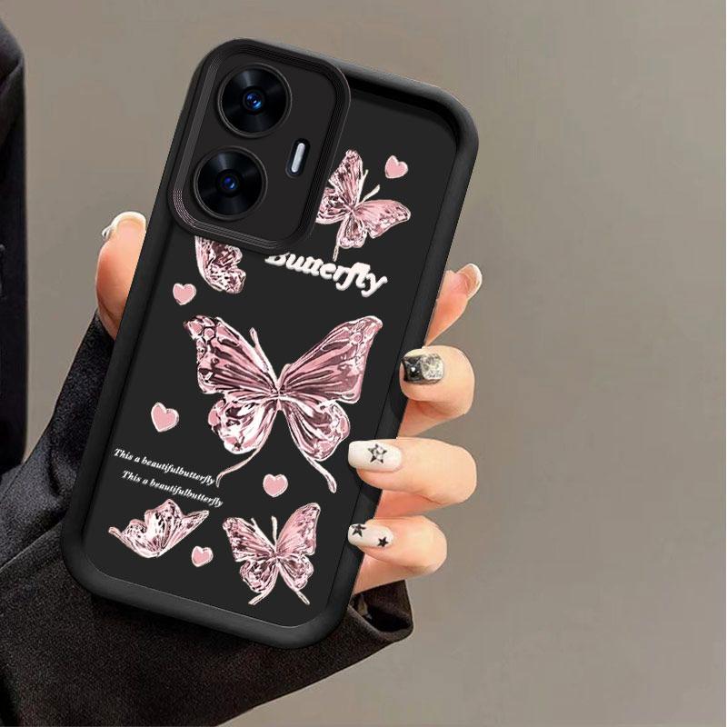 C55 Love Butterfly Sky Eye Ladder Phone Case For Realme C67 C65 C53 C51 C35 C33 C31 C30 C25 C21 C20 C17 C15 C12 C11 Cover