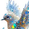 Yousheng Bluebird Hanging Decoration Stained Glass Art Bird Ornament 2D Flat Acrylic Pendant for Window Wall Home Garden Decor
