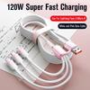 Crystal Ice Gradient 3-in-1 Braided Fast Charging Cable for Huawei & Apple 15 USB Devices