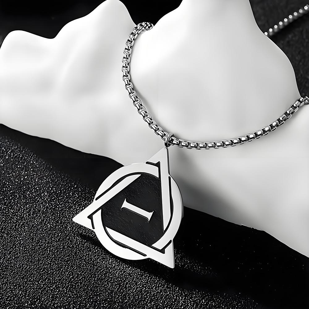 Men Therian Stainless Steel Necklace New Therian Pride Symbol Geometric Pendant Neck Chain Punk Jewelry Gifts