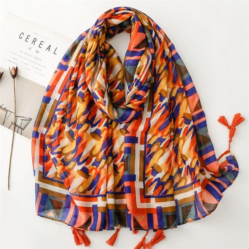 Bohemian Ethnic Style Sunscreen Scarf Beach Shawls Arabian Scarf Middle East Dubai Turkey Palestinian Hijab Scarves