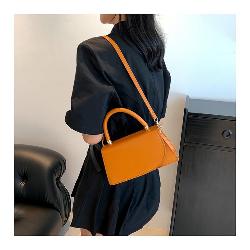 Elegant Solid Color Small Square Bag Trendy Minimalist Faux Leather Shoulder Handbag Fashion Crossbody Purse CLE