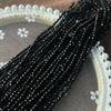 5String, Natural Stone Spinel Beads, Boho Black Loose Spacer Beads, 2mm, 3mm for DIY Necklace, Bracelet, Anklet Accessories Crafts, Beading 38cm