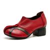 Fashion GKTINOO Women Pumps Genuine Leather High Heel Shoes Genuine Leather Thick Heels Handmade Shoe Vintage Style