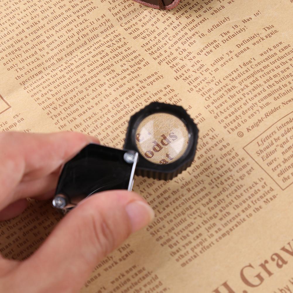 10X Pocket Loupe Magnifier Jewelry Magnifying Glass Foldable Triplet Optical Lens Kit Jewelers Eye Glass Tool Reading Magnifier