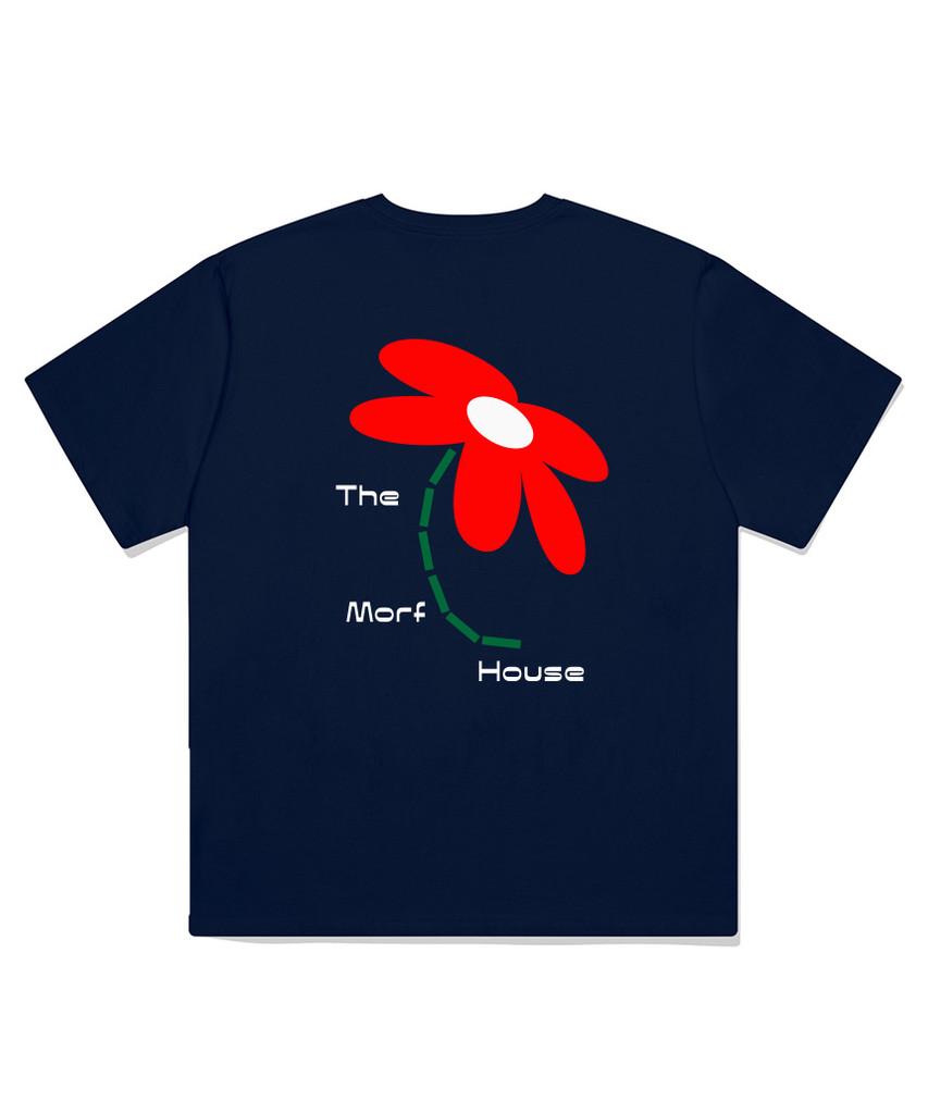 Deomopeuhauseu Bold Flower Oversized Short Sleeve T-Shirt White