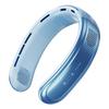 Neck Fan USB Rechargeable Quiet Five Core Ten Times Cold Wind Adjustable Neck Wearable Fan for Outdoor Blue