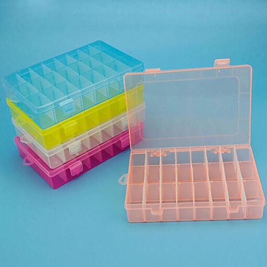Storage Box Large Capacity Transparent PP Home 24 Grids Dividers Box for Crafts