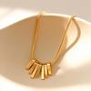 Collar con Colgante de Borla de Abanico Geométrico Chapado en Oro de 18k - Joyería de Estilo Europeo y Americano