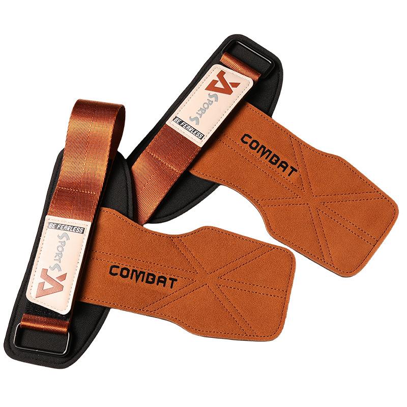 

1 пара ремней для запястий из воловьей кожи для жима лежа, для поднятия тяжестей, для становой тяги, для фитнеса, тренировок в спортзале, для подтягиваний с гантелями M-Brown коричневый