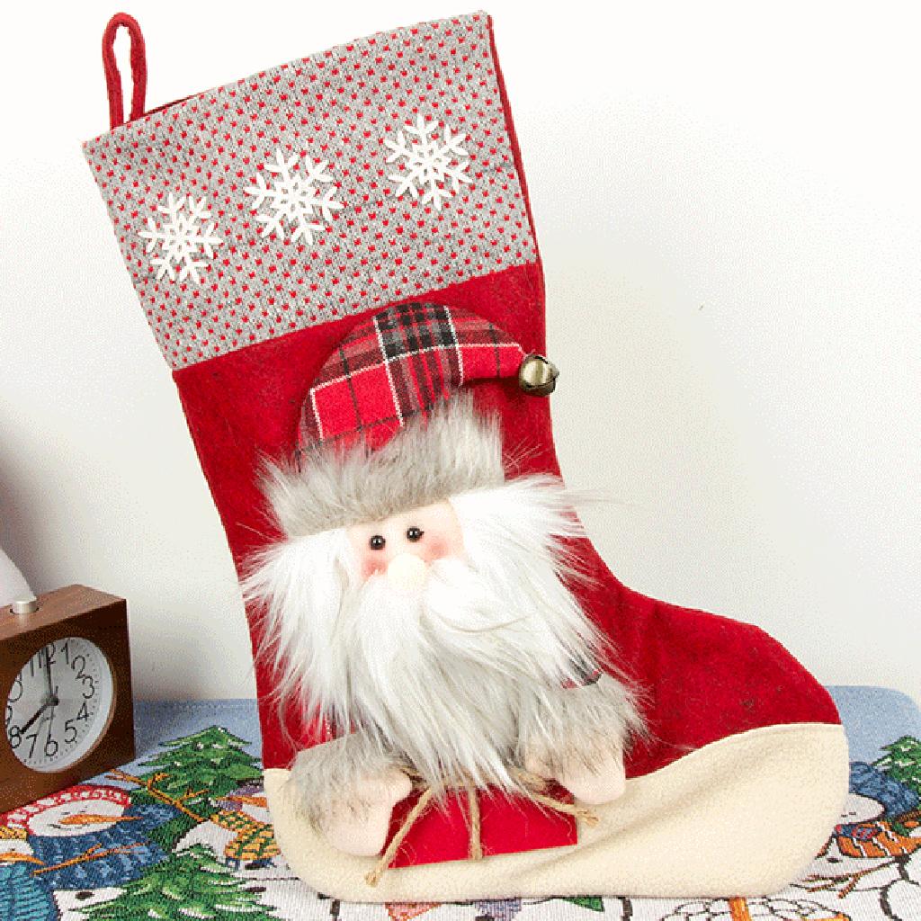Christmas Stockings Gift and Treat Bags Christmas Hanging Socks for Decoration