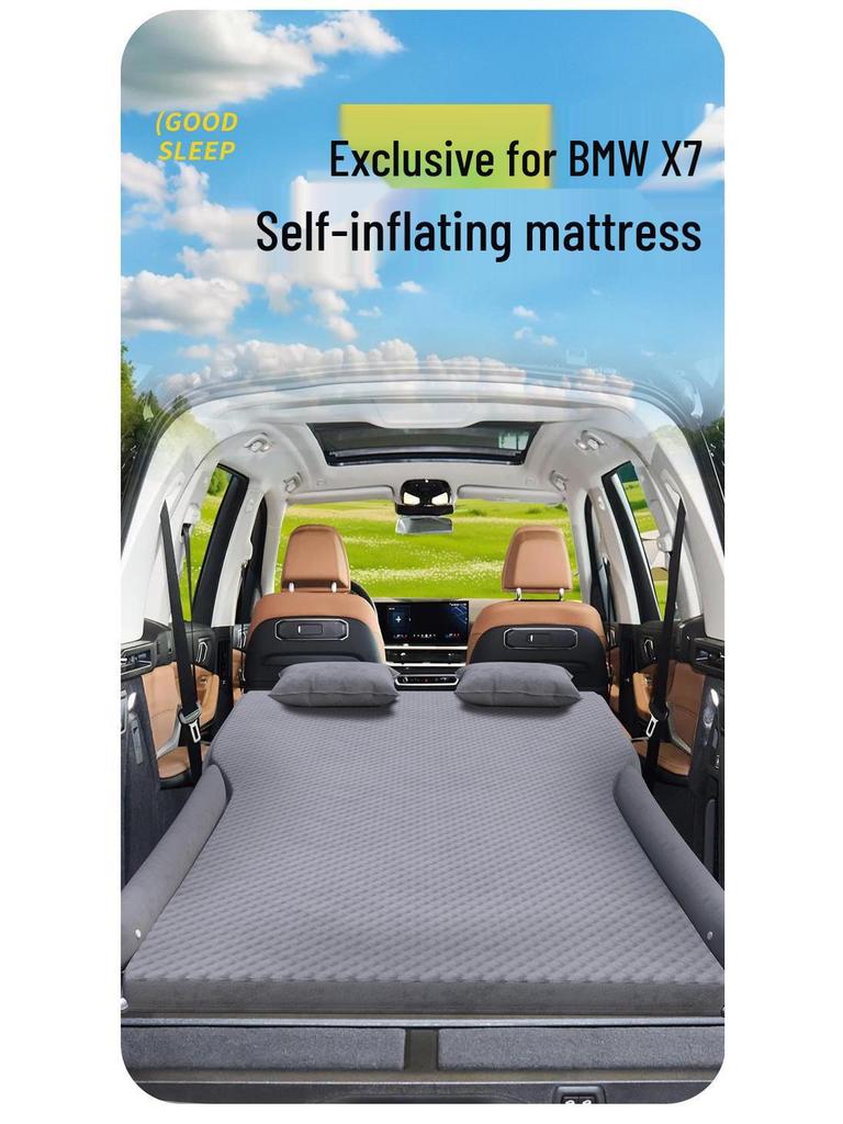 Lit de Voiture BMW X7: Matelas gonflable pour siège arrière et tapis de couchage pour coffre