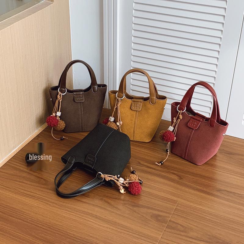 Niche Suede Frosted Handbag: Women's 2025 One-Shoulder & Crossbody Bag