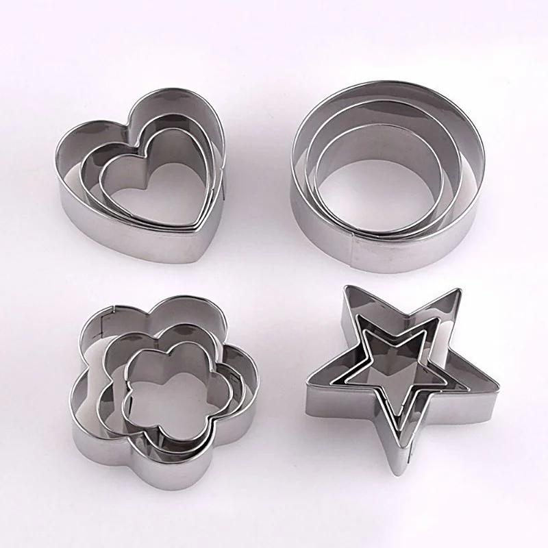 3Pcs 3D Mini House Scenery Christmas Cookie Cutter Set Cookie Biscuit Mold Steel Gingerbread House Fondant Cutter Baking Tool