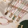 Titanium Steel Gold-Plated Necklace Tarot Card Point Drill Oil Drip Rope Hand-Knotted Popular Fashion Jewelry Women