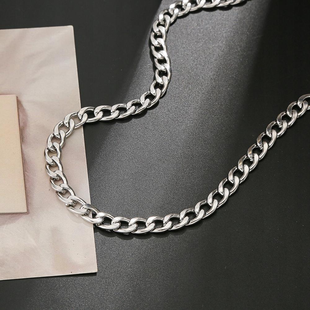WIDE Men' Chain Silver Chain 50cm Diamond + FREE