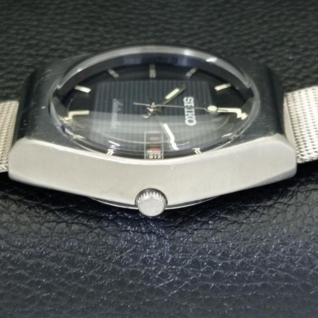 VINTAGE SEIKO AUTOMATIC JAPAN 6309A MENS BLACK COLOR DIAL WATCH a701342-5 R206a-a701342