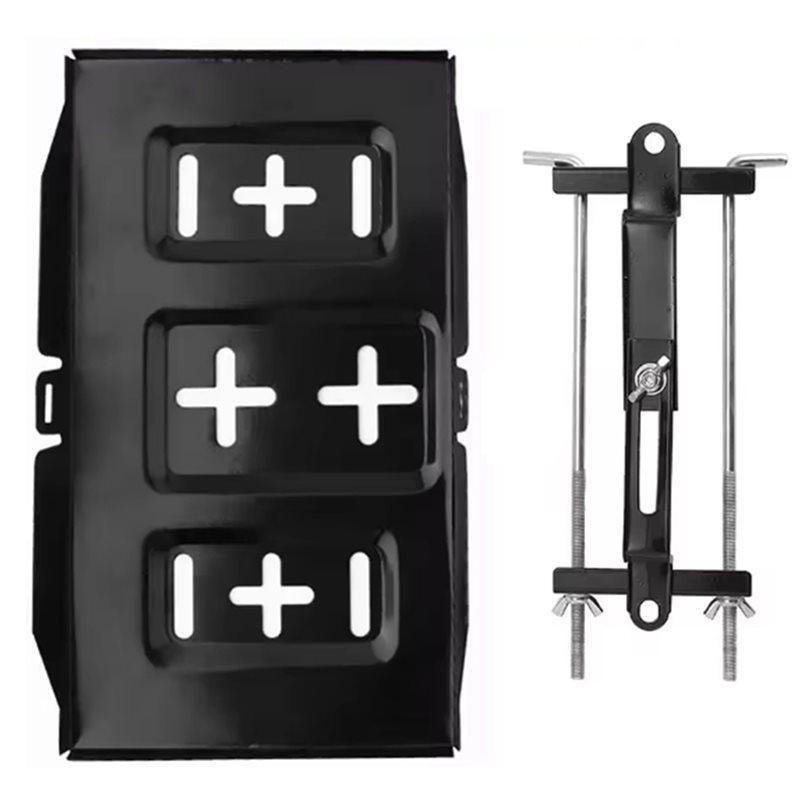 Corrosion-Resistant Steel Battery Holder Universal Battery Hold Down Tray Adjustable Bracket Clamp Battery Storage Tray