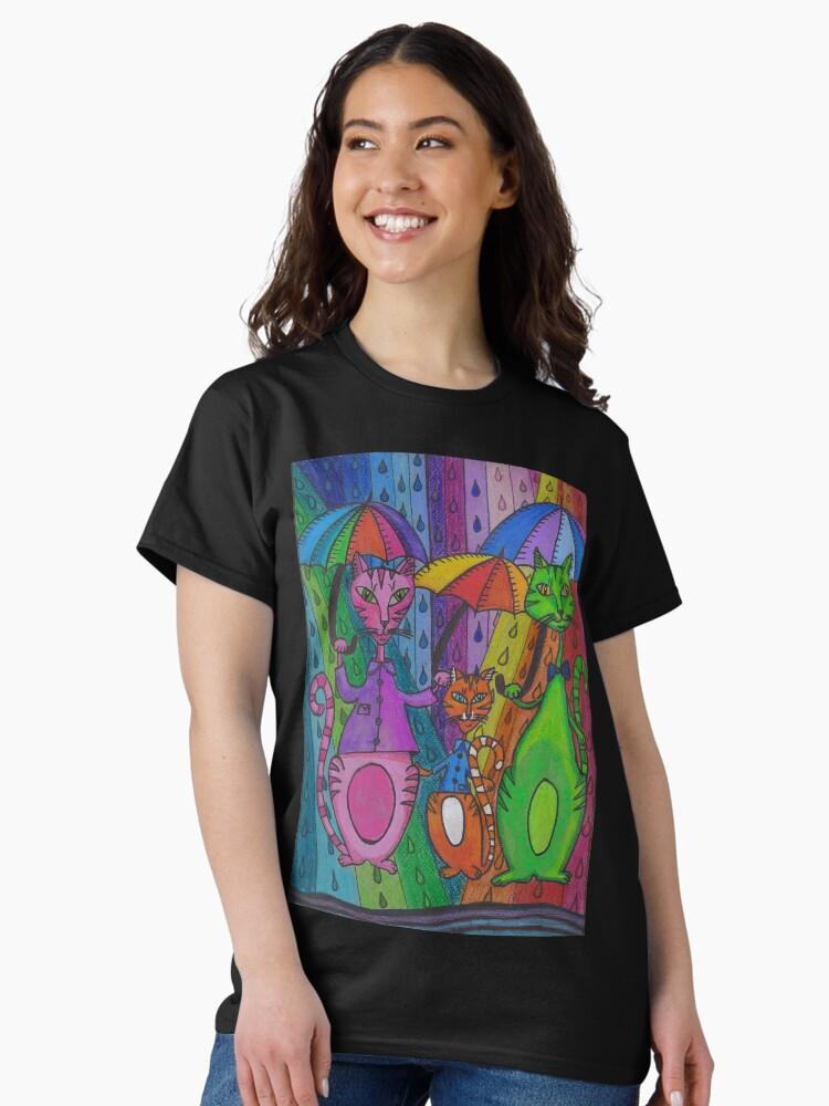 A Gathering of Cats Rainy Day Cats Classic Unisex T-Shirt
