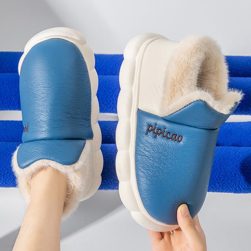 Cotton slippers women spring and autumn home indoor non-slip home winter warm winter couple plush men